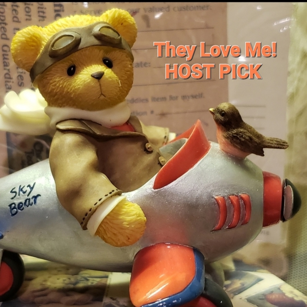 HOST PICK 😊 Vtg 99 Cherished Teddies Chad 477524 Plane Pilot
